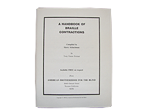 Cover of UEB Handbook of Braille Contractions.